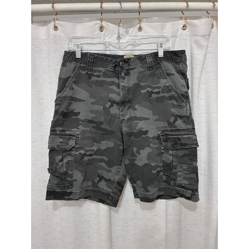 Red Head Mens 34 Gray Camo Cargo Shorts Cotton Tactical Outdoor Gorpcore Hiking